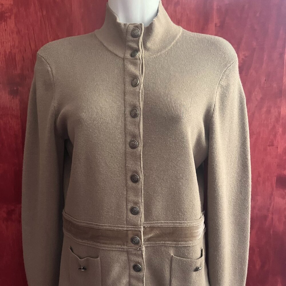 Vintage Yuka cardigan with velvet trim